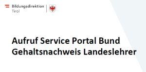 Einstieg Service Portal Bund - Landeslehrer